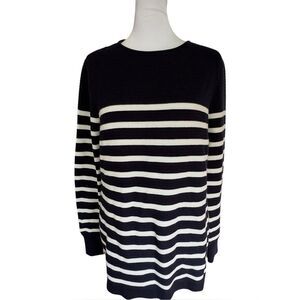 Espirit Long Sleeve Striped Pullover Relaxed Fit Tunic Sweater. Medium.